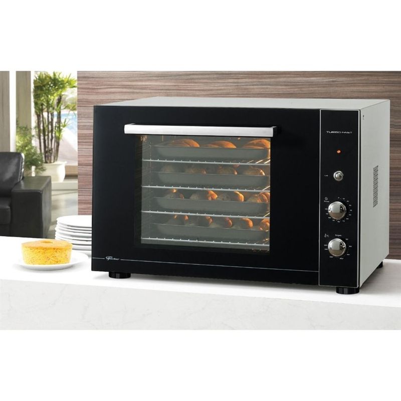 Forno Elétrico Turbo Fast 80 Litros Preto 4 Esteiras 220V - Fischer