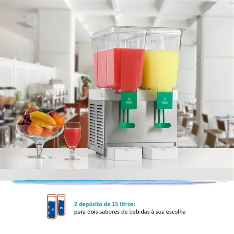 Refresqueira IBBL BBS-2 30 Litros com 2 Reservatórios Inox | 220V