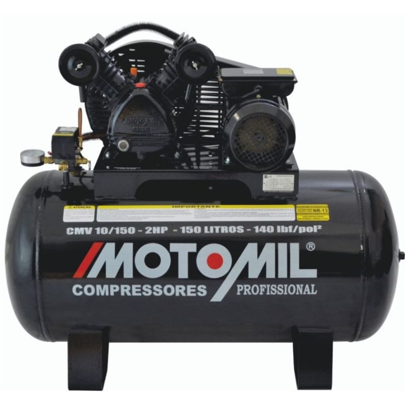 Compressor de Ar Motomil Monofásico CMV10PL/100 2HP 140 libras - Bivolt -  lojasbecker