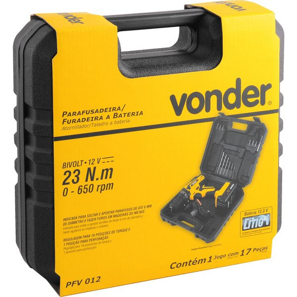 Parafusadeira e Furadeira Vonder a bateria 12V automática PFV 012I | 127V/220V
