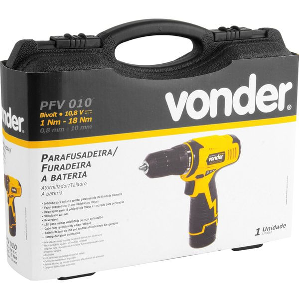 Parafusadeira/Furadeira Bateria 10,8V PFV 010 Vonder | Bivolt