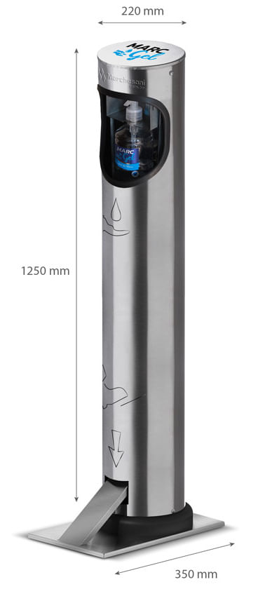 Suporte com Pedal para Álcool em Gel MarcGel 1,2M - Marchesoni