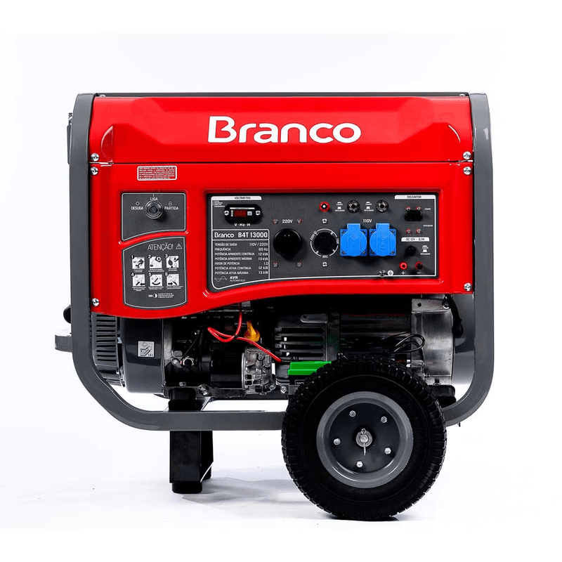 Gerador à Gasolina Branco 19,5HP 13Kva Partida Elétrica - B4T-13000E | 127/220V