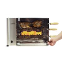 Churrasqueira Rotativa Anodilar á Gás Inox com 3 Espetos