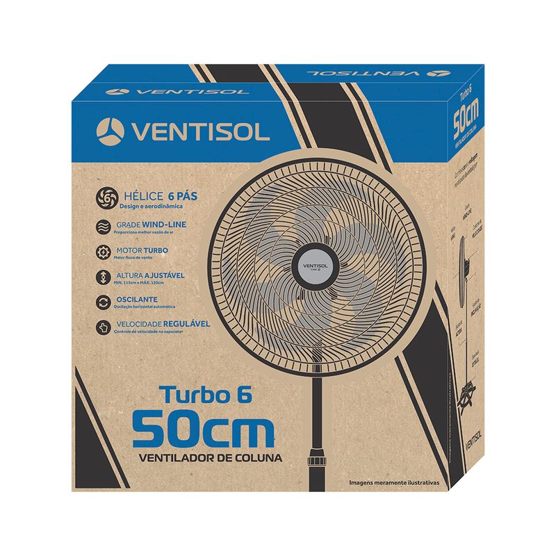 Ventilador De Coluna Turbo Ventisol 50cm 135w | 220V