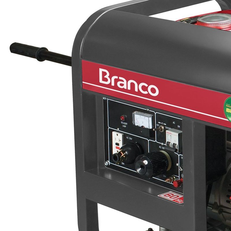 Gerador à Diesel Branco 5,5KVA 10CV Monofásico com Partida Manual - BD6500 | 220V