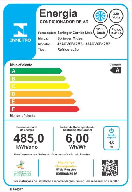 Ar-Condicionado Split Springer Midea Xtreme Save Connect 12.000 BTU/h  Quente/Frio