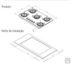 Cooktop a Gás Tramontina Glass Brasil 5 Bocas Preto