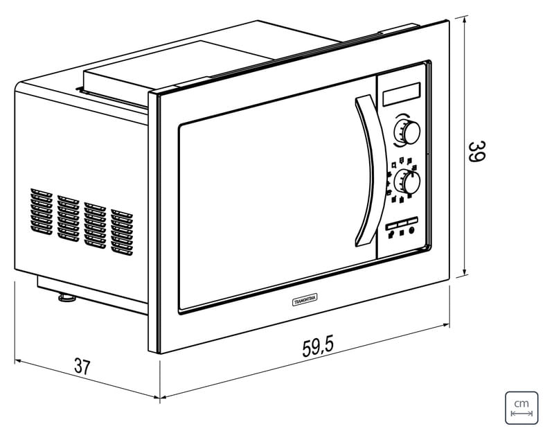 Microondas de Embutir Tramontina Inox 60 25 L em Aço Inox com Acabamento Scotch Brite 8 Funções