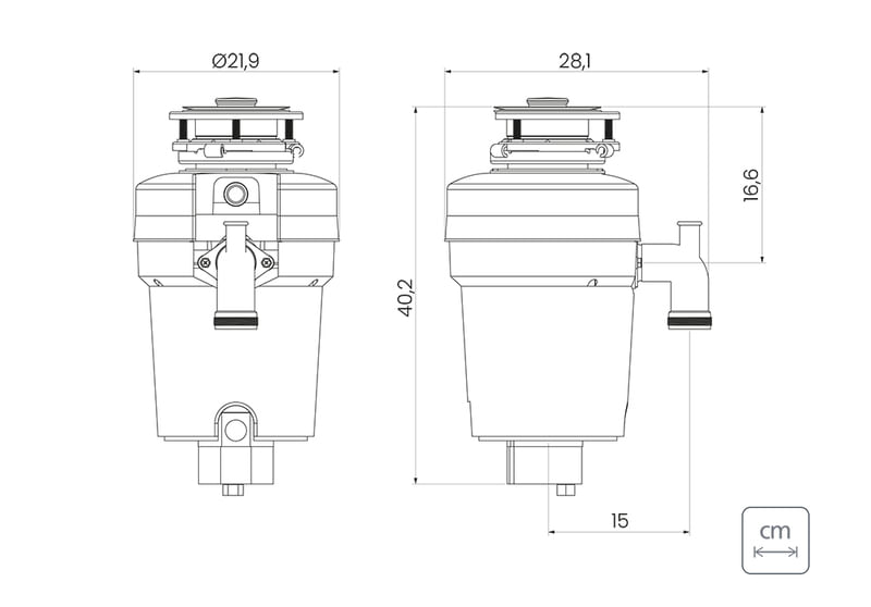Triturador de Resíduos Alimentares Tramontina Furação para Válvula de 4 1/2" 0,75 Hp | 220v