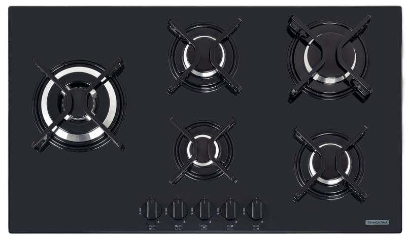 Cooktop a Gás Tramontina Penta Side Plus Preto 5 Queimadores