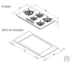 Cooktop a Gás Tramontina Penta Side Plus Preto 5 Queimadores | Bivolt