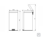 Lixeira Inox Pedal Tramontina Polido e Balde Interno Removível 30L