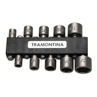 Jogo de Ponteiras Soquete 10 Peças Tramontina Sextavado 1/4"