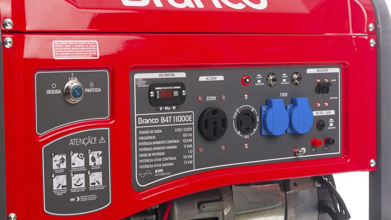 Gerador de Energia à Gasolina Branco B4T 11000E 18,5 CV Monofásico 11 kVA