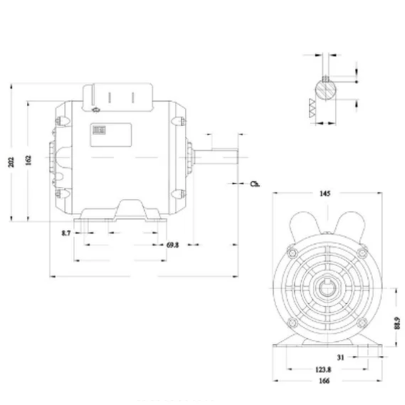 Motor Elétrico Weg de Baixa Rotação IP21 2CV 4 Polos Monofásico Aberto para Betoneiras