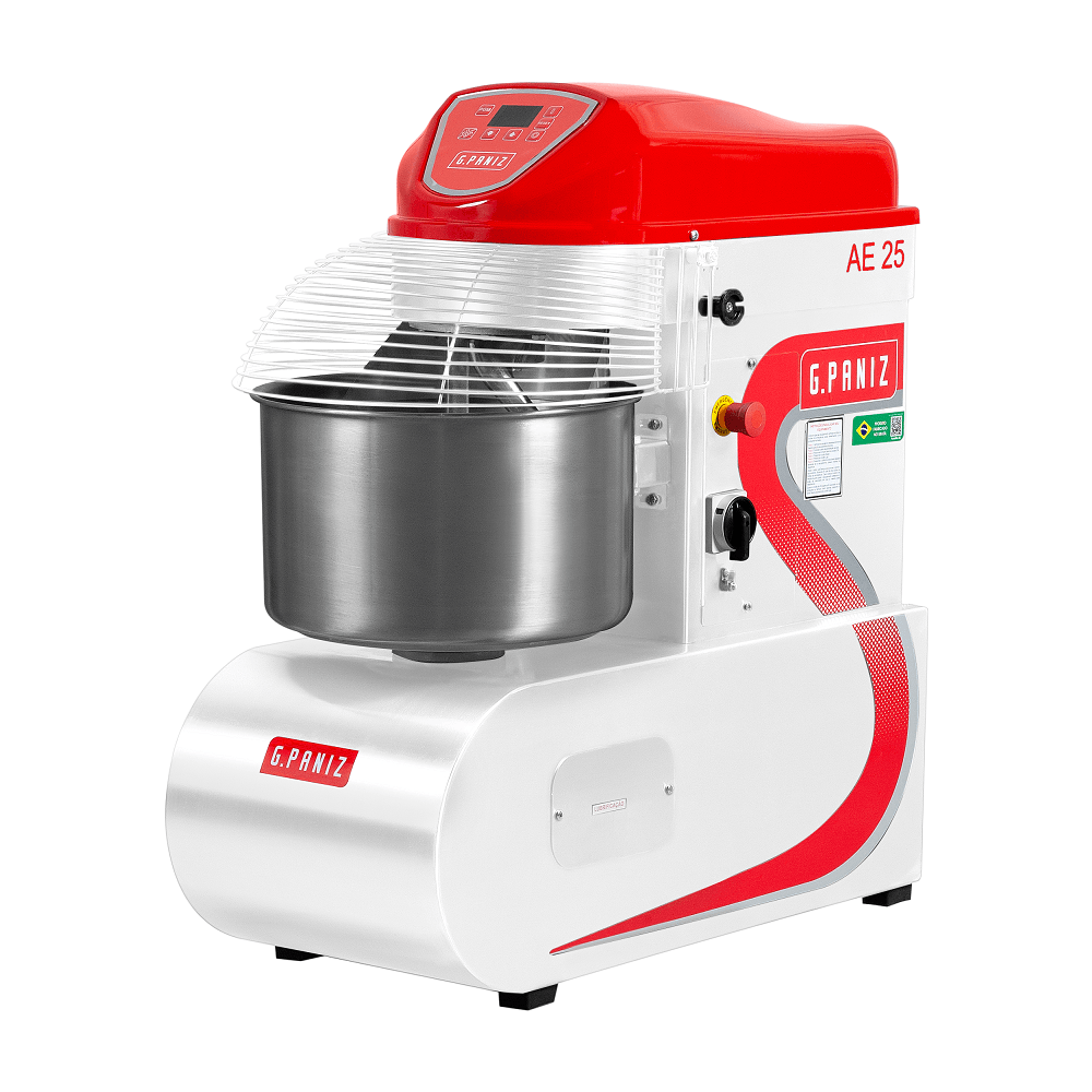 Amassadeira Espiral Gpaniz AE25 25kg Digital Inox | 380V - Casa do