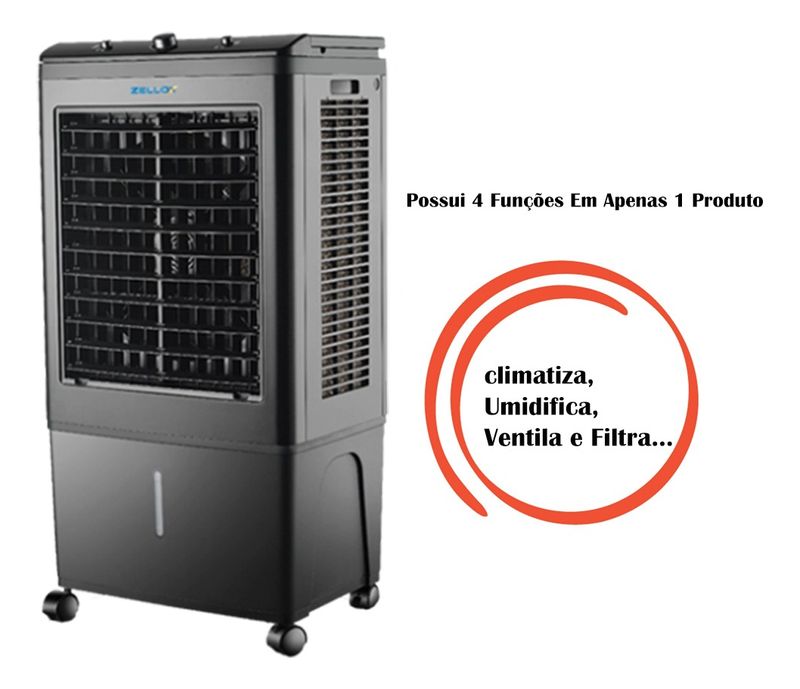 Climatizador Evaporativo Portátil Zellox Zlx 45 Litros | 220v