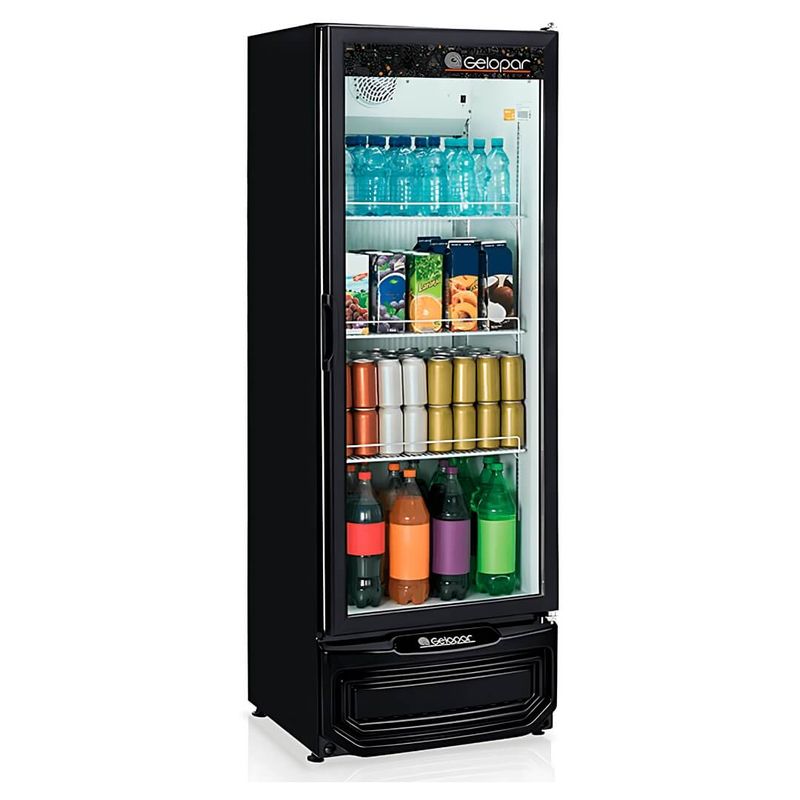 Refrigerador Vertical Gelopar GPTU40 414 Litros Preto Porta De Vidro | 220v