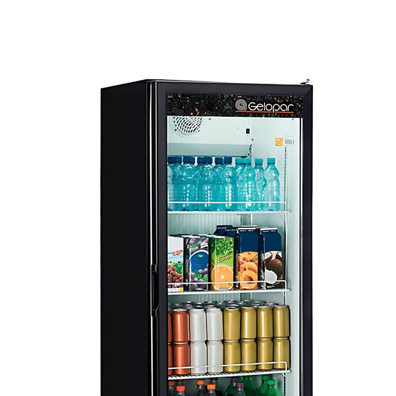 Refrigerador Vertical Gelopar GPTU40 414 Litros Preto Porta De Vidro | 220v
