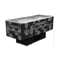 Expositor Ilha p/ Congelados e Resfriados 568L ICED568 Preto 220V - Fricon