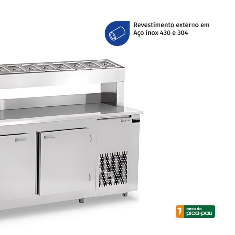 Balcão Refrigerado Encosto Gelopar Condimentaria 1,91m GBPZ-190 | 220V