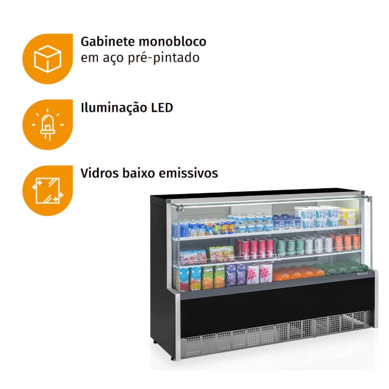 Vitrine Refrigerada Universal Prateleira Fria GPSA-175RPR Aurora Gelopar | 220V