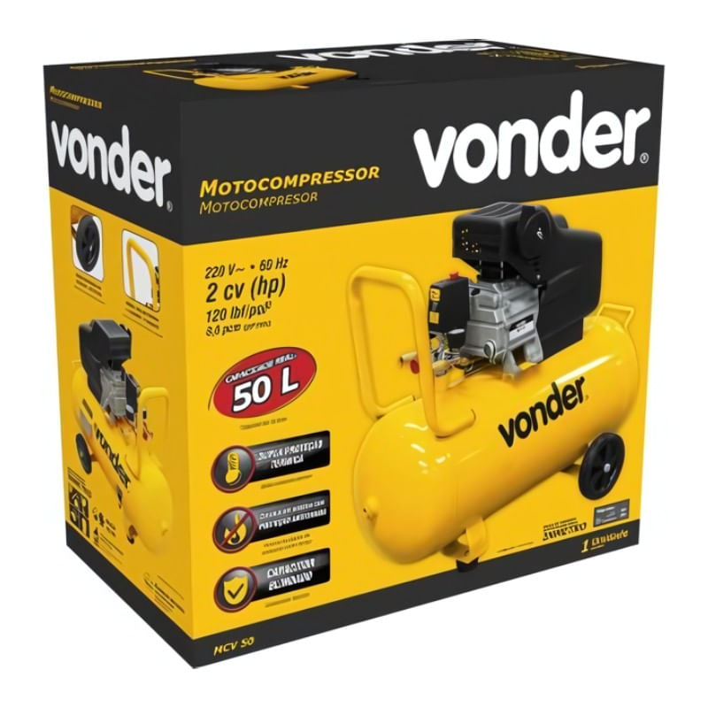 Motocompressor de Ar MCV 50 Vonder 50 litros | 220V