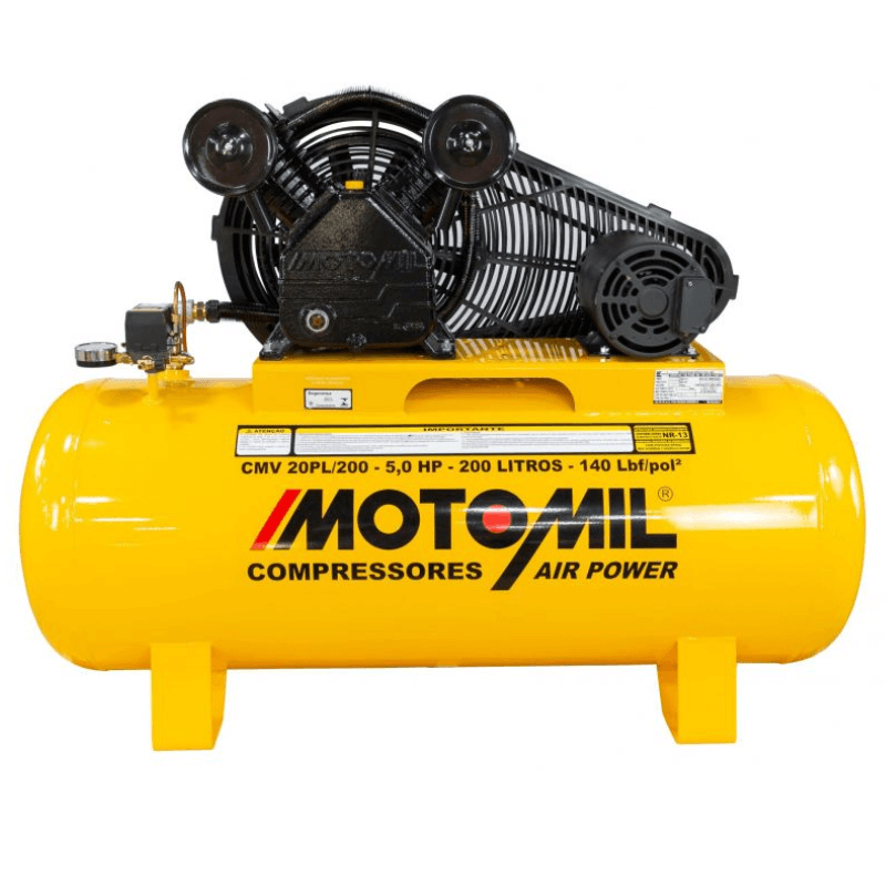 Compressor de Ar Motomil 5HP 200 Litros CMV-20PL | 380V