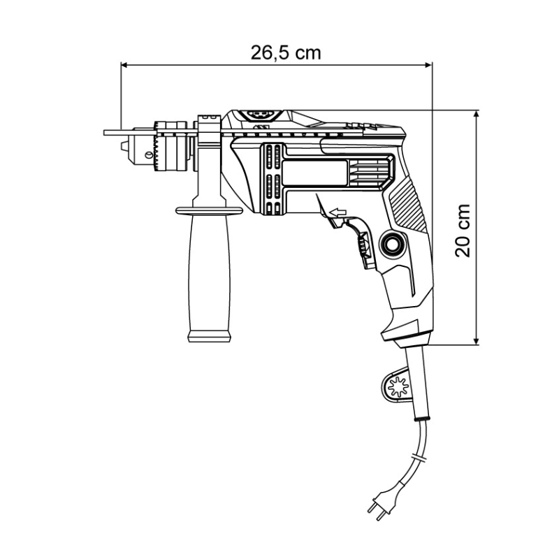 Furadeira de Impacto 500 W 1/2" Tramontina c/ Empunhadura e Sistema de Reversão | 220V