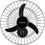Ventilador de Parede Ventisol Preto/Preto 50cm 200w | Bivolt