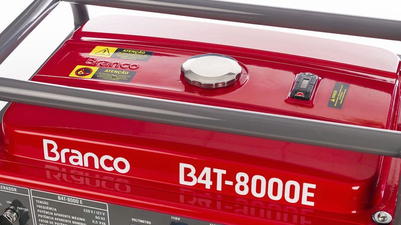 Gerador de Energia à Gasolina B4T8000E Partida Elétrica - Branco