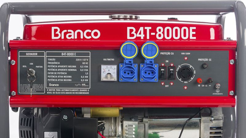 Gerador de Energia à Gasolina B4T8000E Partida Elétrica - Branco