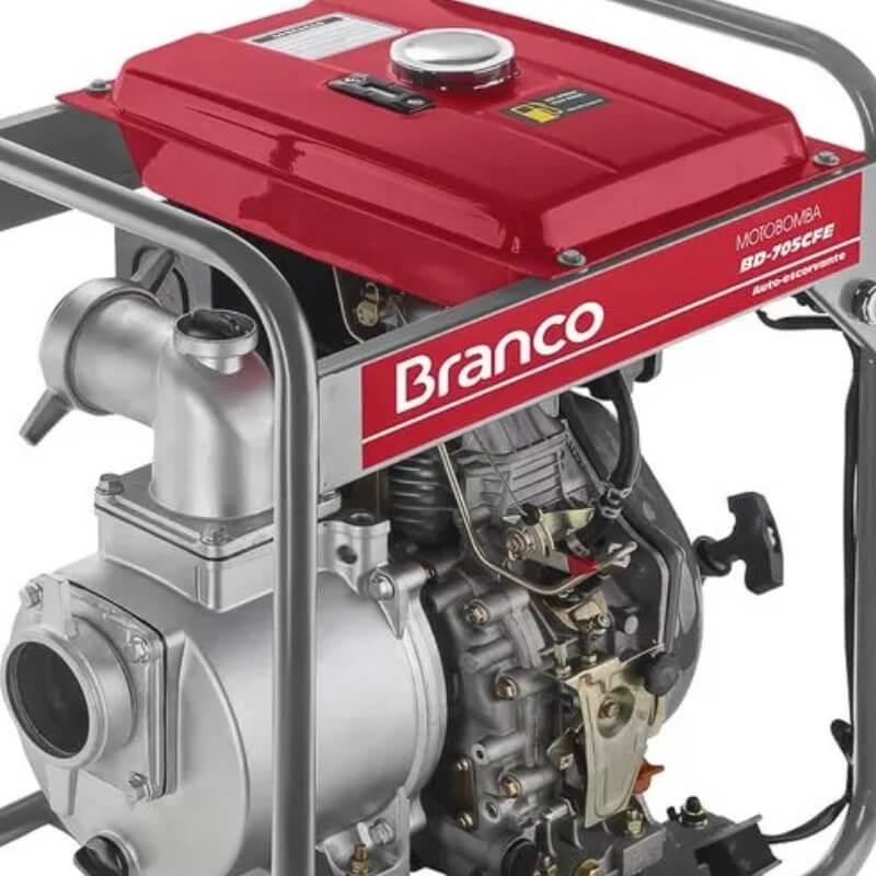 Motobomba Autoescorvante à Diesel BD-705 Partida Elétrica - Branco