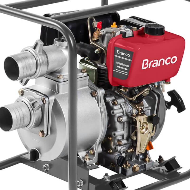 Motobomba Autoescorvante à Diesel BD-705 CF Partida Manual 7,0cv - Branco