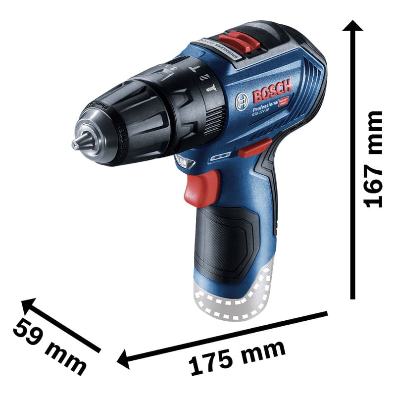 Parafusadeira E Furadeira De Impacto Bosch GSB 12V-30 | Bateria