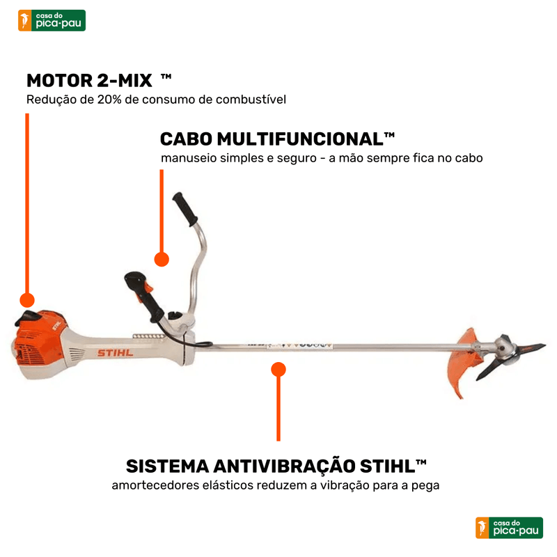 Roçadeira STIHL à Gasolina FS 351 com Lâmina de 3 pontas