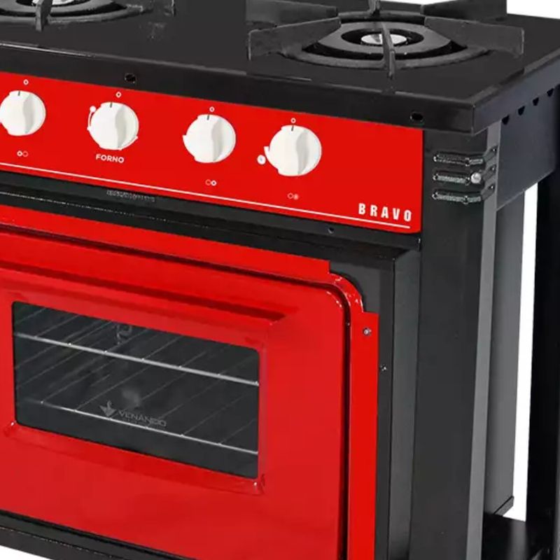 Fogão Industrial Venâncio à Gás Bravo 2 Bocas com Forno Vermelho