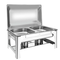 Rechaud Tramontina Retangular em Aço Inox Banho Maria Tampa Removível com Fogareiro Cuba GN 1/2 8,4 L
