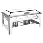 Rechaud Tramontina Retangular em Aço Inox Banho Maria Tampa Removível com Fogareiro Cuba GN 1/2 8,4 L