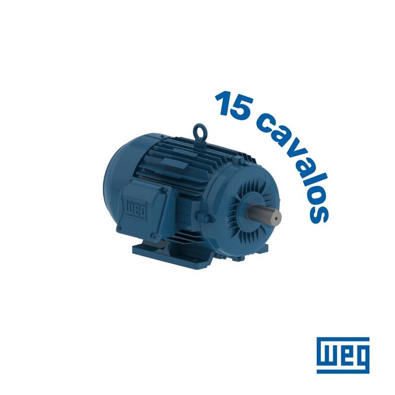 Motor Elétrico WEG 15CV 4 Polos Trifásico Blindado IP55 | 220/380V