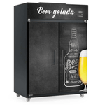 Mini-Câmara de Bebidas Gelopar 2 Portas GMCB-2P PR com 1421 Litros | 220V