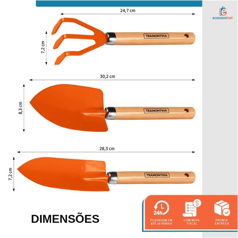 Conjunto para Jardinagem Tramontina Peças Metálicas 3 Peças