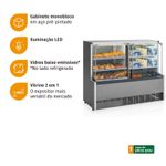 Balcão Vitrine Aurora Quente/Frio Gelopar GQRA-140R Preto | 220V