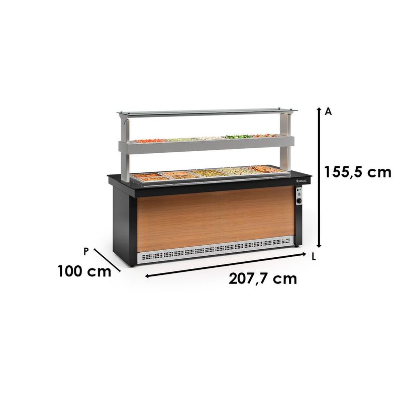 Buffet Quente e Frio Gelopar Linha Vitra GBTR-200 PR | 220V