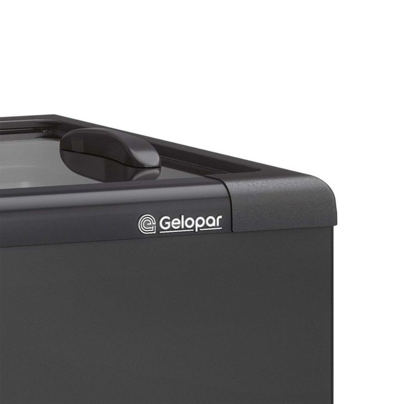Freezer Horizontal Gelopar 500 Litros 2 Tampas de Vidro GHD-500 LB PR All Black | 220V