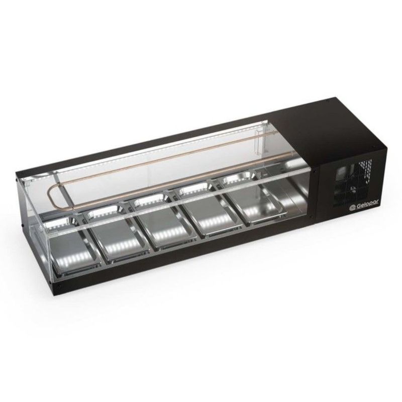 Vitrine Refrigerada para Sushi/Sobremesa 1,39m Gelopar GVRS-150 PR Preta | 220V