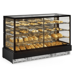 Vitrine Seca/Neutra 2,00m Gelopar Linha Conveniência Gourmet MGEN-200 PR Preta - LED Perimetral + Rodízios