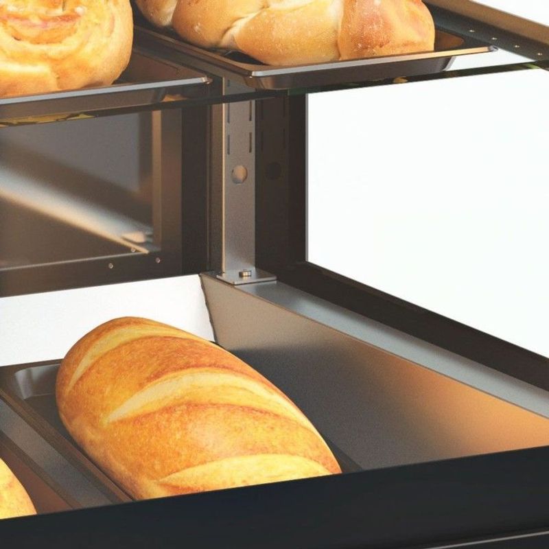 Vitrine Seca/Neutra 2,00m Gelopar Linha Conveniência Gourmet MGEN-200 PR Preta - LED Perimetral + Rodízios