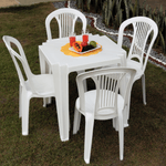 Kit Cadeira e Mesa Tramontina de Plástico Polipropileno Branco